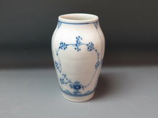 RARE Vintage Royal Copenhagen Blue Fluted Half Lace Porcelain Vase 384 2