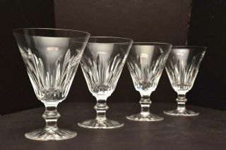 Vintage Waterford Crystal Eileen Set 4 Water Wine Goblets Glasses Stemware