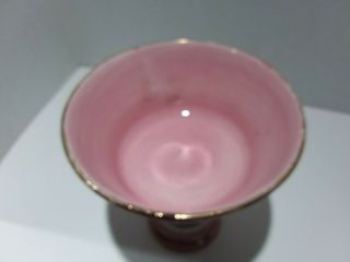 MCM Compote by Aldo Londi for Bitossi Italy Seta Pattern Pink Green Gold Accents 4