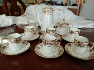 Vintage Noritake China Tea Set - 6 Cups & Saucers,  Teapot,  Creamer,  Sugar Bowl