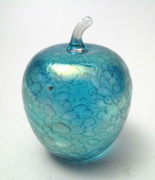 John Ditchfield Iridescent Glass Apple Paperweight British Glasform