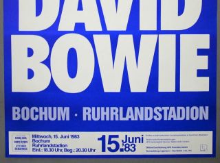 DAVID BOWIE - rare vintage 1983 LET ' S DANCE concert poster 3