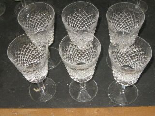 6 Waterford Crystal Alana Pattern Wine Glasses/goblets Euc