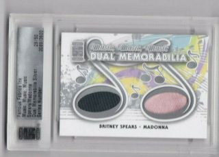 2012 Famous Fabric Ink Music Britney Spears / Madonna Dual Memorabilia 29/50