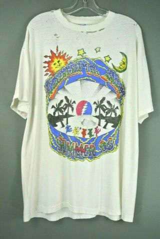 Vintage Grateful Dead T - Shirt Xl Ivory Graphic Summer 1993 Concert 227