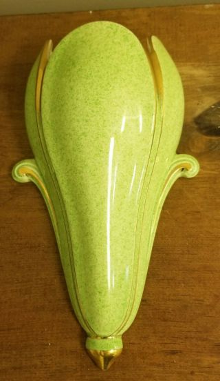 Rare Vintage Royal Winton Grimwades Green Wall Pocket Vases 3