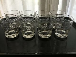 8 Libbey 3 1/4” Old Fashioned Glasses Rock Sharpe Cut Crystal Jefferson Pattern