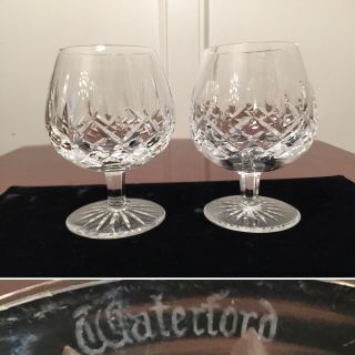 Set Of 2 True Vintage Waterford Crystal Lismore 12 Oz.  Brandy Snifters Glasses