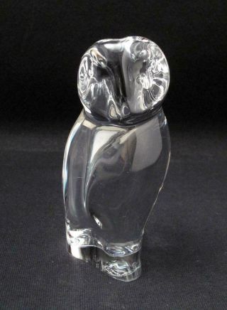 Vintage Baccarat France French Crystal Owl Figurine Paperweight Discontinued