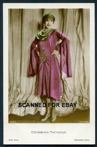 Constance Talmadge Vintage Hand Colour Tinted Ross Verlag C1930 Photo Postcard