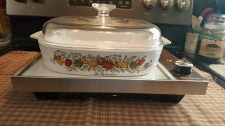 Corning Ware Electromatic Table Buffet Spice of Life HotPlate Warmer Flat Bottom 2