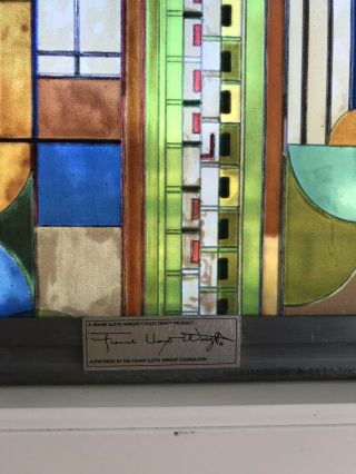Frank Lloyd Wright stained glass panel,  Suncatcher 3