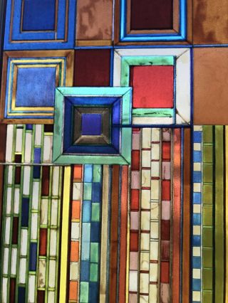 Frank Lloyd Wright stained glass panel,  Suncatcher 6