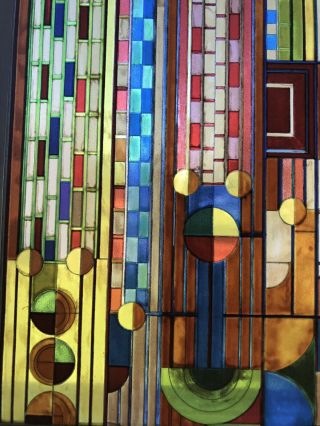 Frank Lloyd Wright stained glass panel,  Suncatcher 7