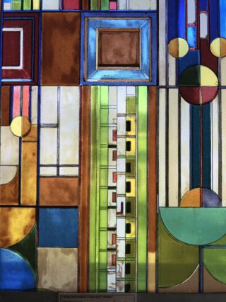 Frank Lloyd Wright stained glass panel,  Suncatcher 8