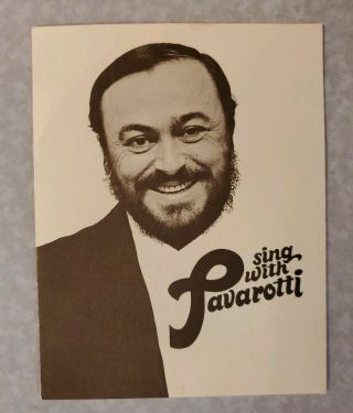 Luciano Pavarotti rare signed 4x5 brochure,  large signature,  Italian opera tenor 2