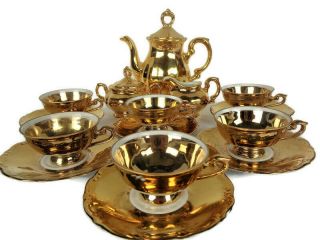 Bavarian Porcelain Gold Demitasse Coffee Tea Set 5