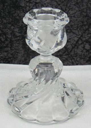 Vintage Baccarat Bambous Swirl Crystal Glass Candlestick Candle Holder