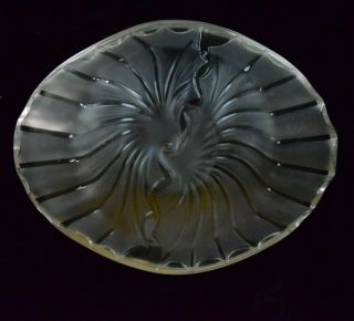 Vintage Art Deco Lalique France Frosted Crystal Nancy Cigar Ashtray Dish Bowl