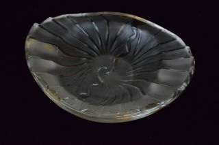 Vintage Art Deco Lalique France Frosted Crystal Nancy Cigar Ashtray Dish Bowl 2
