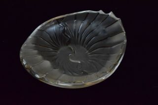Vintage Art Deco Lalique France Frosted Crystal Nancy Cigar Ashtray Dish Bowl 3