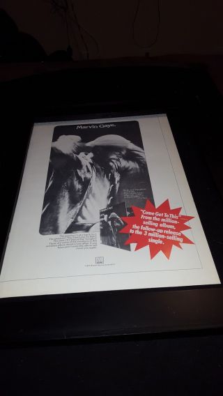 Marvin Gaye Come Get To This Rare Promo Poster Ad Framed