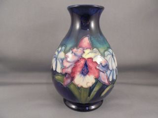 Vintage Moorcroft England Art Pottery Orchid Vase 4 5/8 "