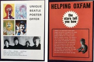 2 Leaflets From Beatles Book Monthly Magazines