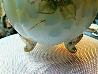 NIPPON 3 - Footed Vase Hand Painted Heavy Gold GILT M in Wreath Mark 3