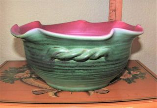 Antique Weller Ware Hand Made Pottery Bowl Fleron Arts Crafts Matte 8.  5 " X 4 " Ec