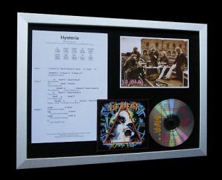Def Leppard Hysteria Ltd Top Quality Music Cd Framed Display,  Express Global Ship
