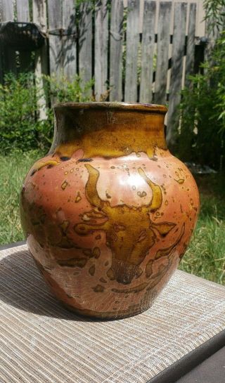 Bob Taft South Carolina Pottery Vase Decorated Storage Jar Edgefield