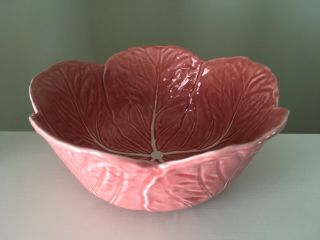 Bordallo Pinheiro Pink Cabbage Salad Serving Bowl Made In Portugal