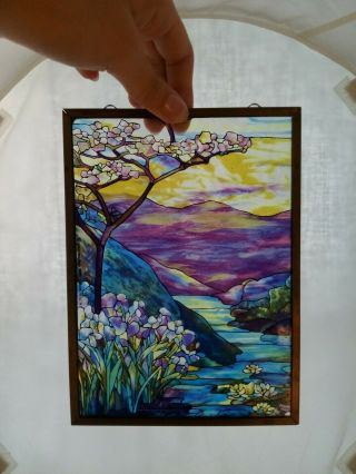Rare Louis C Tiffany Stained Glass Glassmasters River Valley Tiffany Art Panel