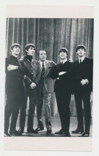 Beatles Vintage 1964 Beatles With Ed Sullivan Official Press Photograph