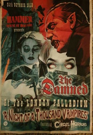 The Damned Tea Towel Poster London Palladium 2019 Night Of A Thousand Vampires