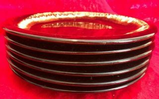 Pfaltzgraff Vintage Brown Drip 10 1/4 " Dinner Plates With Castle Mark Set Of 6