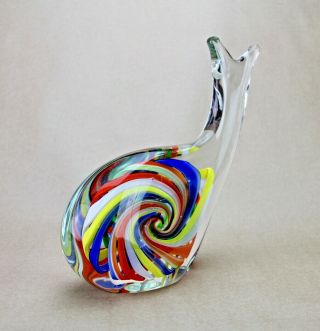 Murano Glass Hand Blown Very Large Snail 6 Lb.  Figurine