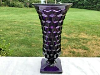 Deep Purple Fostoria American Pattern 9 3/4” Tall Flared Rim Vase