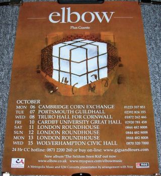 Elbow Stunning Rare Promotional Poster For The Tour Of The U.  K.  In October 2008