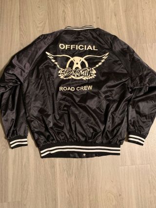 Vintage Aerosmith Road Crew Satin Jacket Xl 8