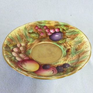 VTG AYNSLEY FRUIT ORCHARD CUP & SAUCER SIGNED N.  BRUNT GOLD & YELLOW 2