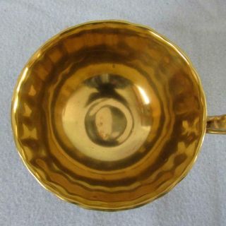 VTG AYNSLEY FRUIT ORCHARD CUP & SAUCER SIGNED N.  BRUNT GOLD & YELLOW 4