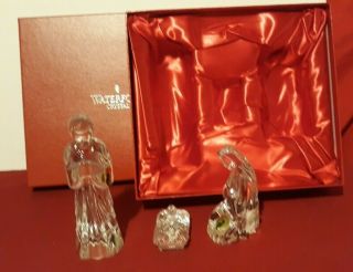 Waterford Crystal Nativity Set Holy Family Set/3 2828840024 Nib Christmas