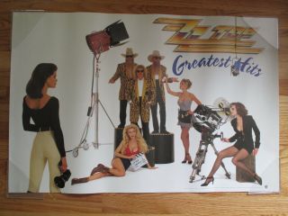 1992 Zztop Greatest Hits Promotional Poster Billy Gibbons Dusty Hill Frank Beard