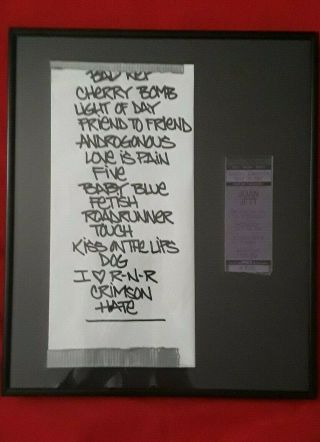 Framed Joan Jett Concert Set List