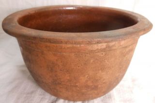 Early American Pennsylvania Redware Pot With Glazed Interior