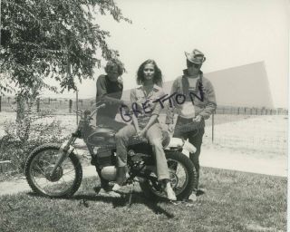 Robert Redford & Lauren Hutton On Yamaha Motorcycle Rare Photo