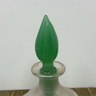 Antique Carder Era STEUBEN Verre de Soie Perfume Bottle Jade Green Stopper 3