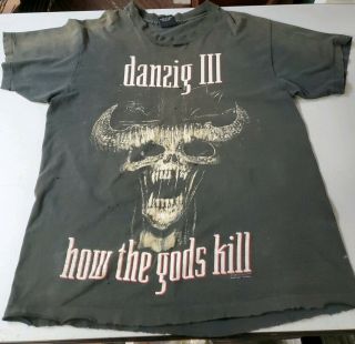 Danzig Iii How The Gods Kill " Dirty Black Summer " 1992 Tour T - Shirt Usa Made Vtg